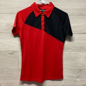 Ladies Red & Black Golf Polo